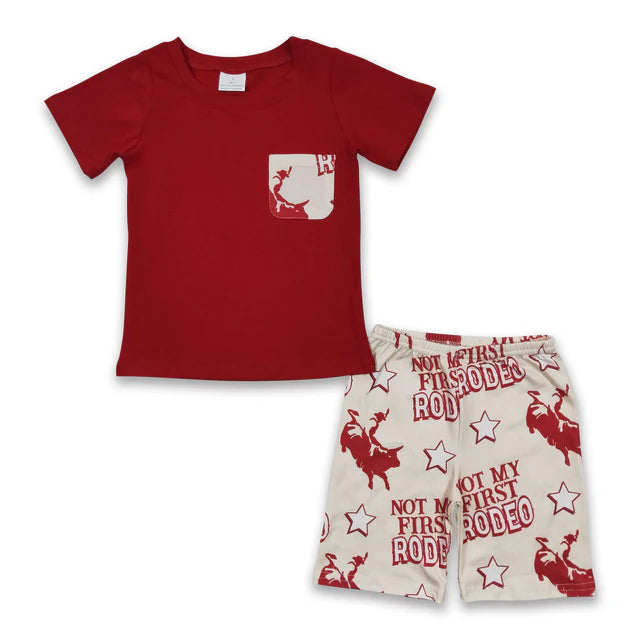 RTS NO MOQ Sibling Baby Boys Easter Rabbit Pocket Tops Shorts Clothes Sets