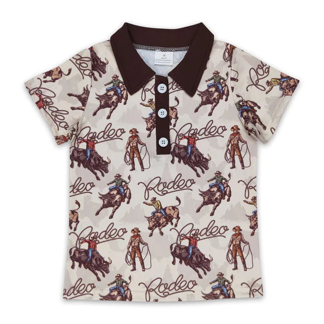 RTS NO MOQ Sibling Baby Boys Ducks Hunting Short Sleeve Buttons Pullovers Shirts Top
