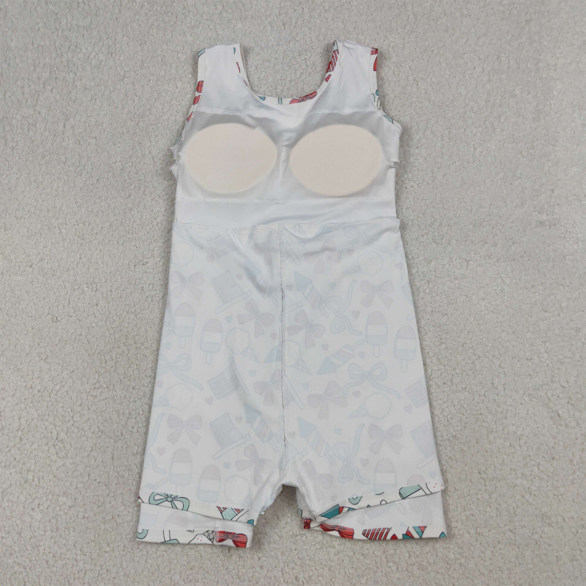RTS NO MOQ GSD3750 Baby Girls 4th of July Shorts Knee Length Dress Popsicle Flag Bows Yoga Active Outfit