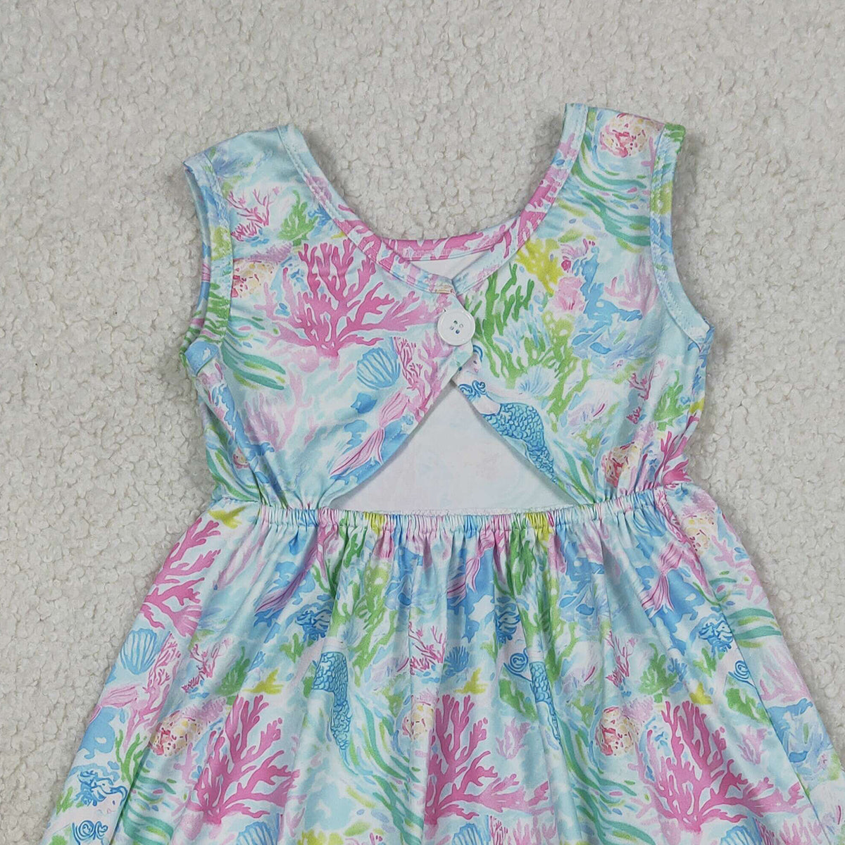 RTS NO MOQ GSD3665 Baby Girls Sleeveless Floral Print Knee-Length Dress Cute Toddler Girls Summer Dress