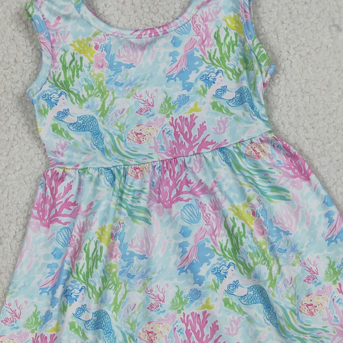RTS NO MOQ GSD3665 Baby Girls Sleeveless Floral Print Knee-Length Dress Cute Toddler Girls Summer Dress