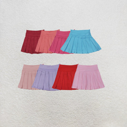 RTS NO MOQ Sibling Baby Girls pink Yoga Active Wear Pleated Skirts