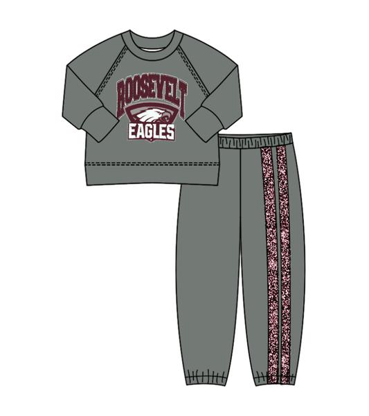 Custom moq 5 mix size milk silk summer teams baby boy clothes gray long sleeve pants sets-25.8.25