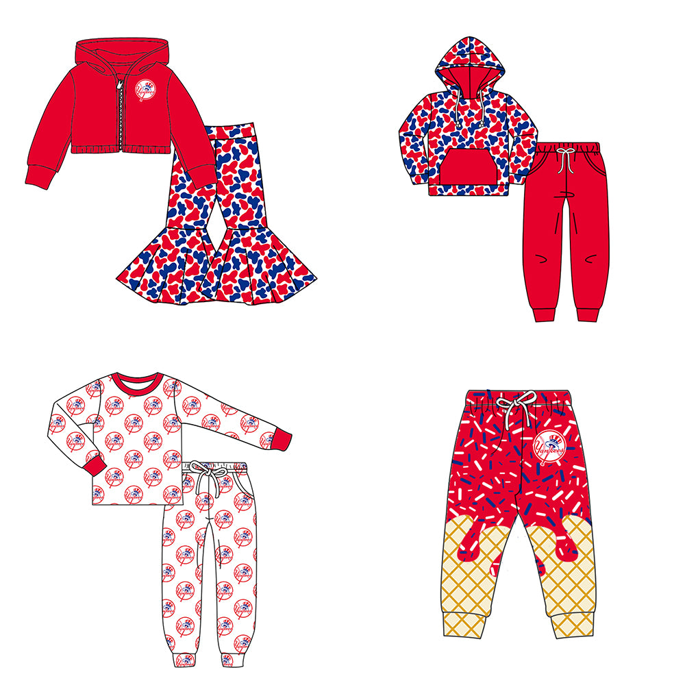 Custom moq 5 mix size milk silk summer teams baby girls clothes camouflage red hooded long sleeve pants sets 2 and boy pants sets and pant-25.8.8