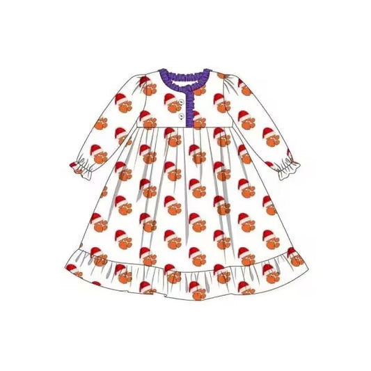 custom moq 3 eta 4/6 weeks baby girls clothes orange long sleeve SUMMER DRESS