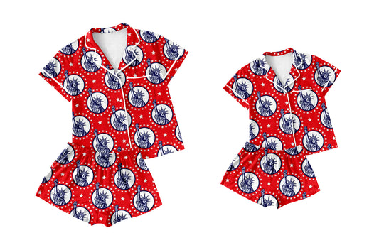 11.26 custom each style moq 5eta 4-6week Sibling Sister baby boys short sleeve shorts sets and adult sets match design