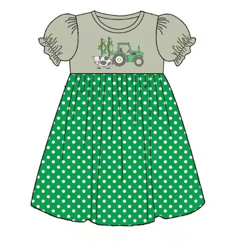 Custom moq 5 each style eta 6-7weeks baby girl clothes green short sleeve pants set 2 and romper and dress and jumpsuit-25.7.26