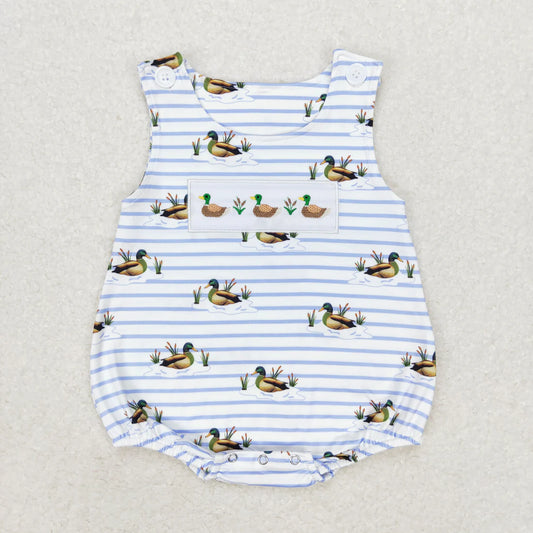 Best Sell RTS Baby Girls Ducks Straps Tunic Rompers Clothes  for Newborns And Toddlers