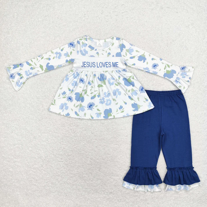RTS NO MOQ Sibling baby girl clothes Christmas bow long sleeve pants Sets