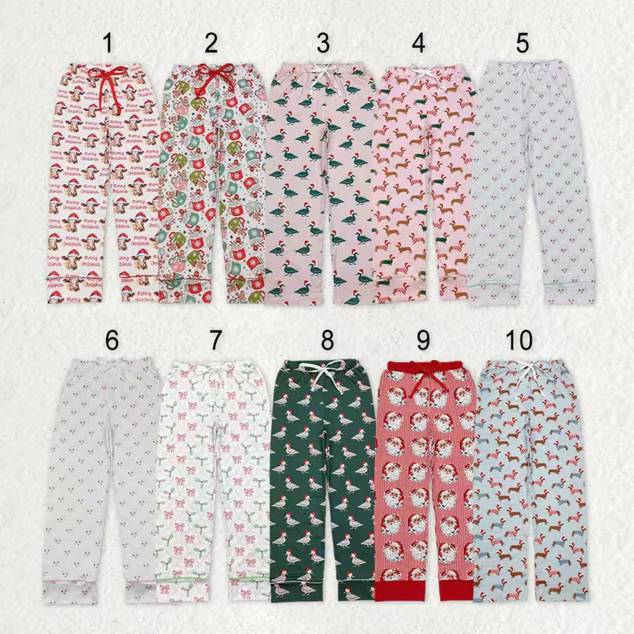 RTS NO MOQ Sibling adult clothes Christmas cow duck adult long pants
