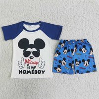 SALES NEW Blue cartoon mouse boy short sets