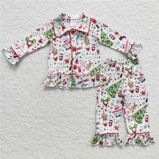 SALES  NEW  Girls Christmas cartoon pajamas