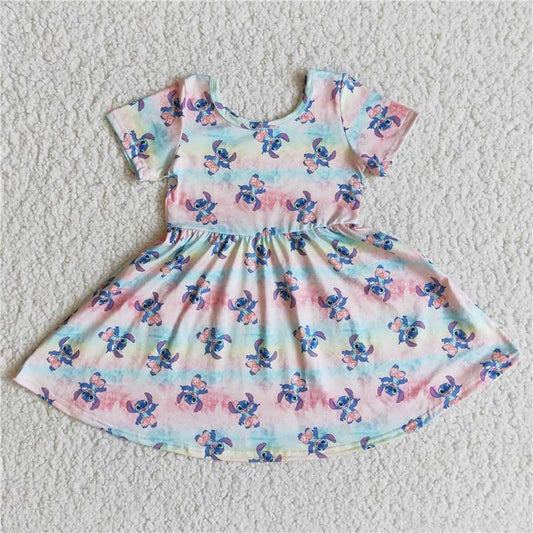SALES NEW Colorful Knee-Length Dresses for Baby Girls Infant Girls Clothing Soft Cotton Baby Girl's Dress