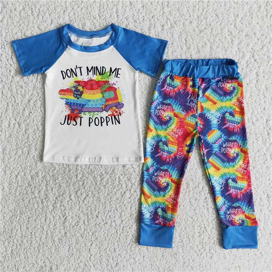 SALES  NEW  Baby boys cartoon just dots blue pants sets