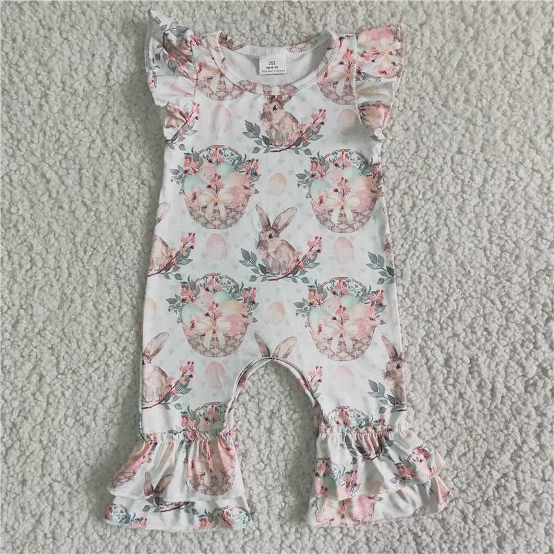 SALES  NEW Baby girls easter ruffle bunny holiday rompers