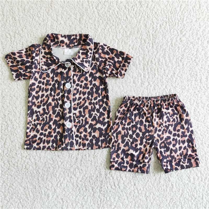 SALES NEW Baby girls leopard summer pajamas
