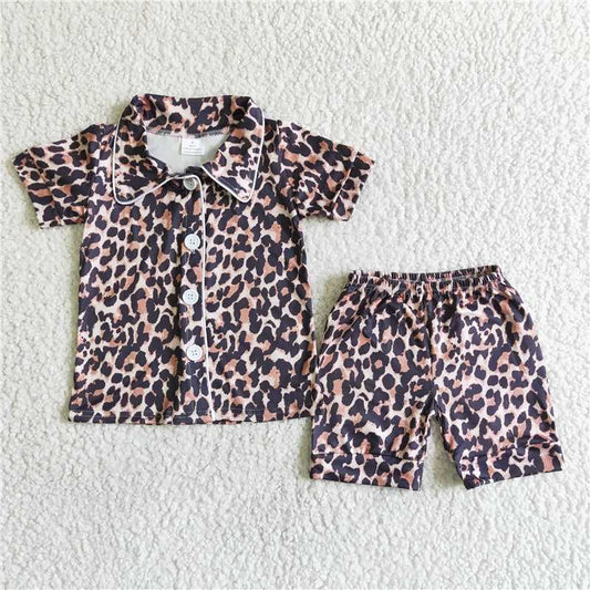 SALES NEW Baby girls leopard summer pajamas