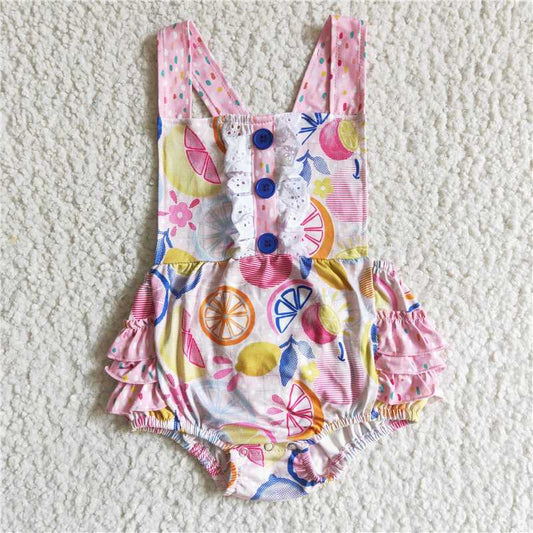 SALES  NEW Baby girls summer fruit ruffle bubble rompers