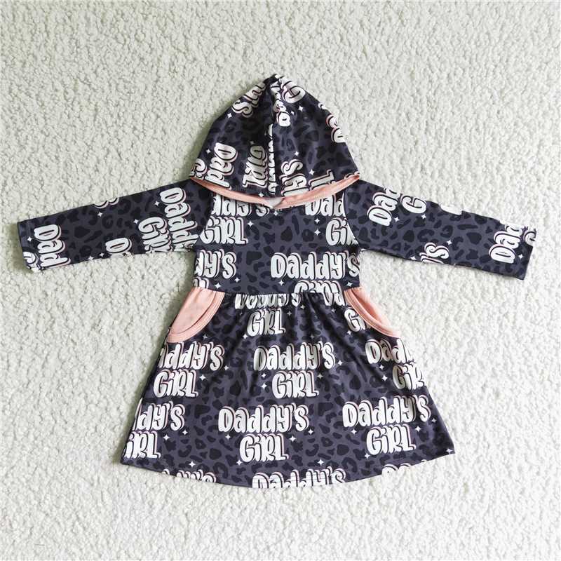 SALES  NEW Baby Girls' Daddy's Girl Hoodie Dress Cute Casual Kids' Clothing Soft Comfortable Fabric Toddler Girls' Outfit
