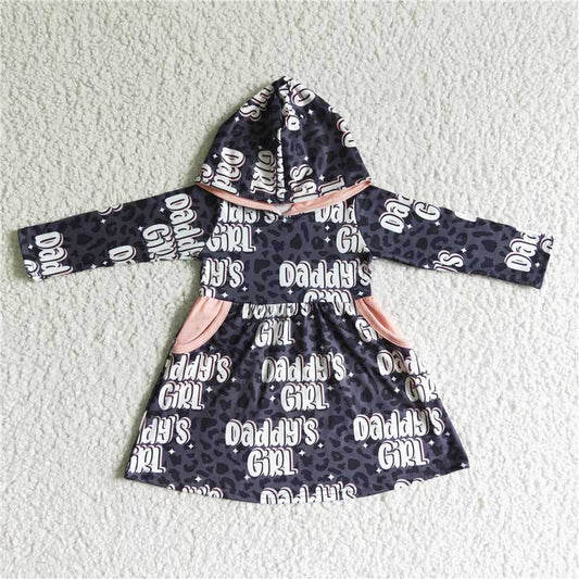 SALES  NEW Baby Girls' Daddy's Girl Hoodie Dress Cute Casual Kids' Clothing Soft Comfortable Fabric Toddler Girls' Outfit