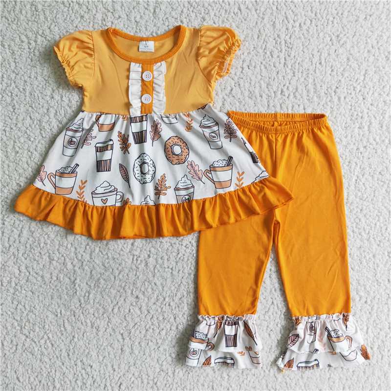 RTS NO MOQ ETA 5-7DAYS GSPO0391 Girls  short-sleeved trousers
