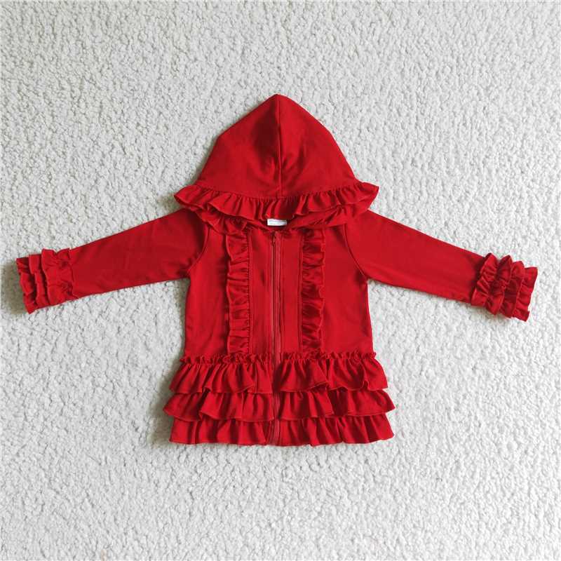 RTS NO MOQ Sibling baby girls clothes lace hooded long-sleeved tops