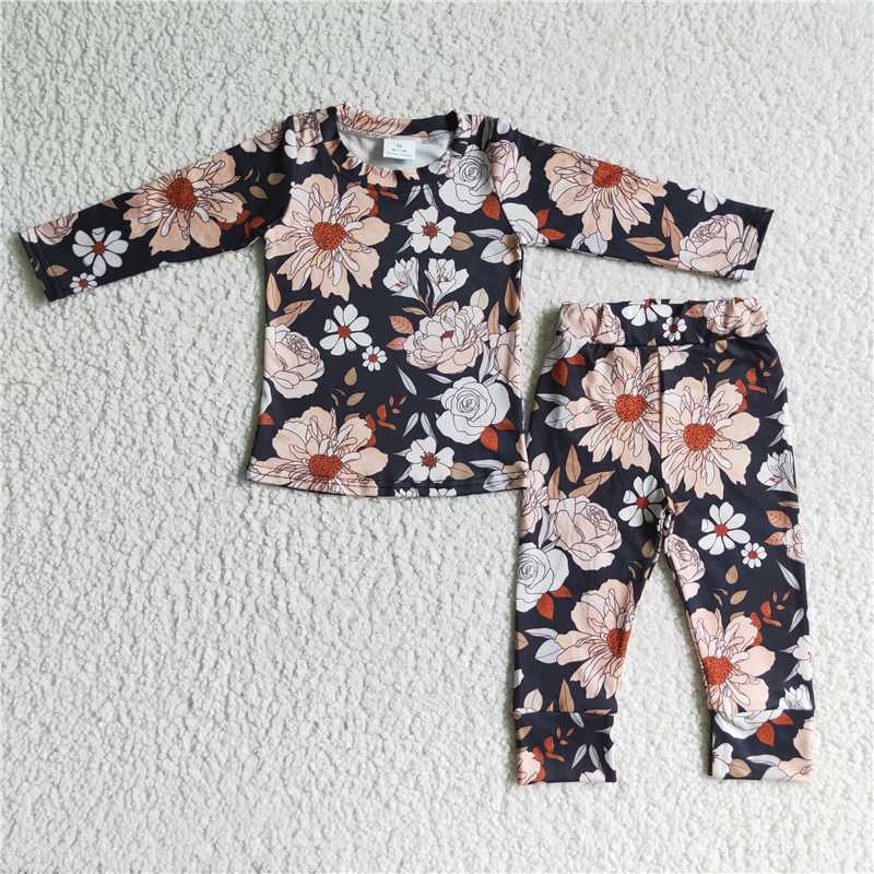 RTS NO MOQ Baby Girls Clothes long-sleeved pants set