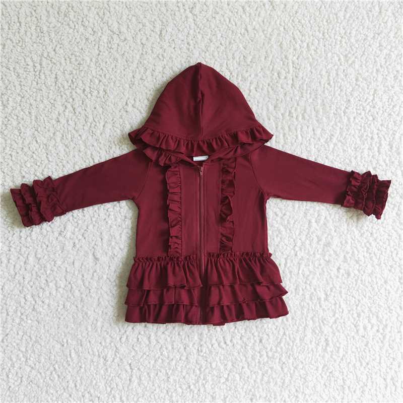RTS NO MOQ Sibling baby girls clothes lace hooded long-sleeved tops