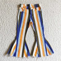 RTS NO MOQ Sibling Baby Baby Girls Halloween Stripes Denim Bell Pants