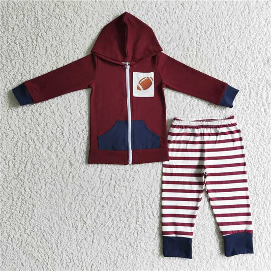 SALES  NEW  Baby boys Football hoodie top pants clothes sets