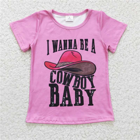 SALES NEW Girls Western Cowboy Baby Tops Kids Country Style Shirt Pink Tops for Girls