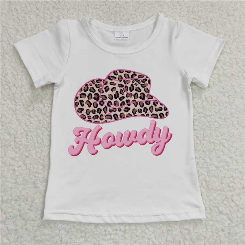 SALES NEW Baby Girls Western Shirts Tops Short Sleeve Howdy Hats Cotton Blend Comfortable Fit for Everyday Wear