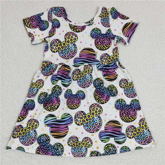 Cute Clothes GSD0239 Baby Girls Colorful  Short Sleeve Knee Length Dresses