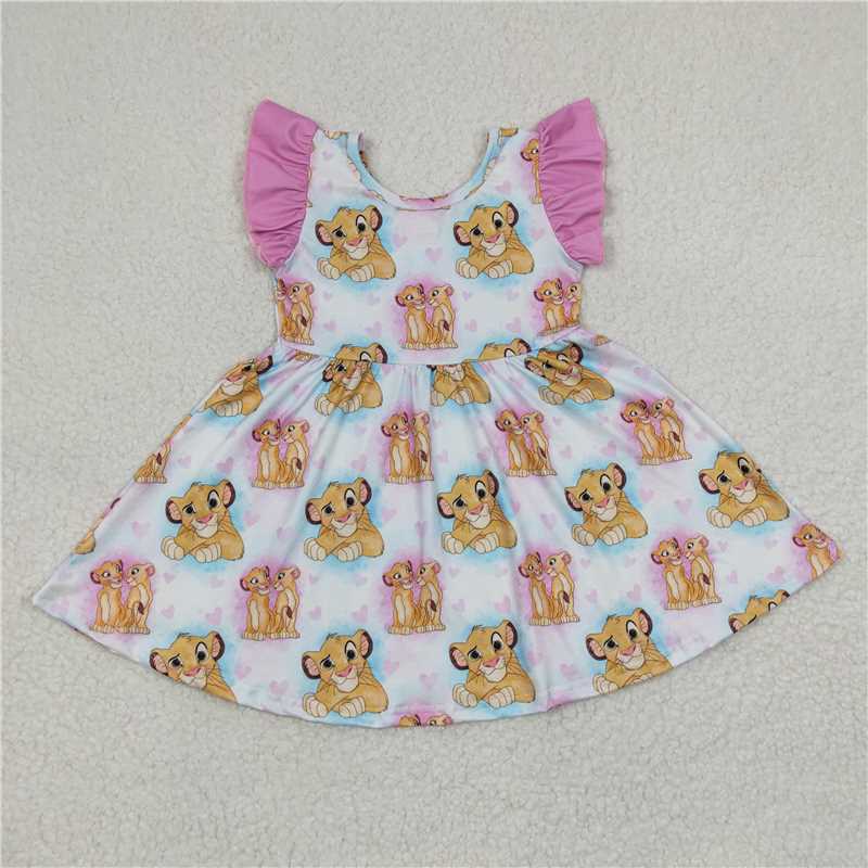 Cute Clothes GSD0220Baby Girls Pink Knee Length Dresses