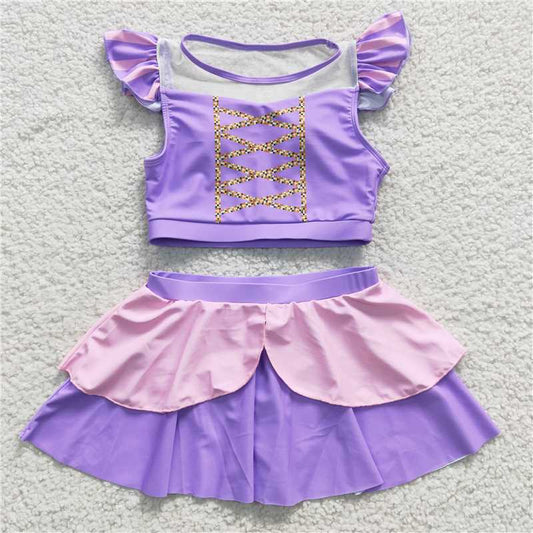 Cute Clothes S0145 Baby Girls Lavender Two Pieces Swimsuits