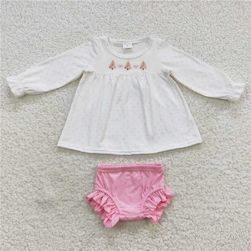 RTS NO MOQ Long-sleeved Thong Set: Christmas Print & Small Animal Print