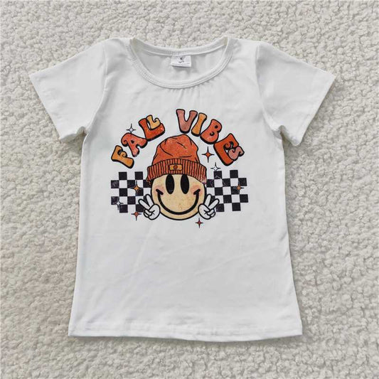 SALES NEW Fall Fashion Girls Short Sleeve Tee Shirts Baby Smile Tops Little Girl's Clothing