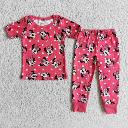 SALES NEW Baby Girls Pattern Short Sleeve Pant Pajamas Comfortable Sleepwear for Little One