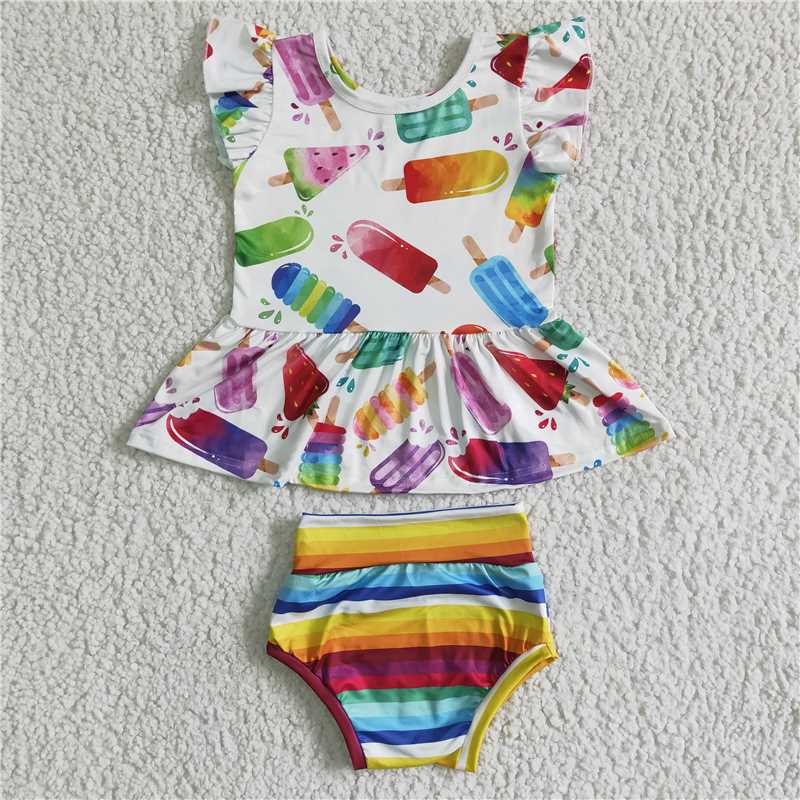 SALES  NEW Baby girls summer popsicle tunic bummie sets