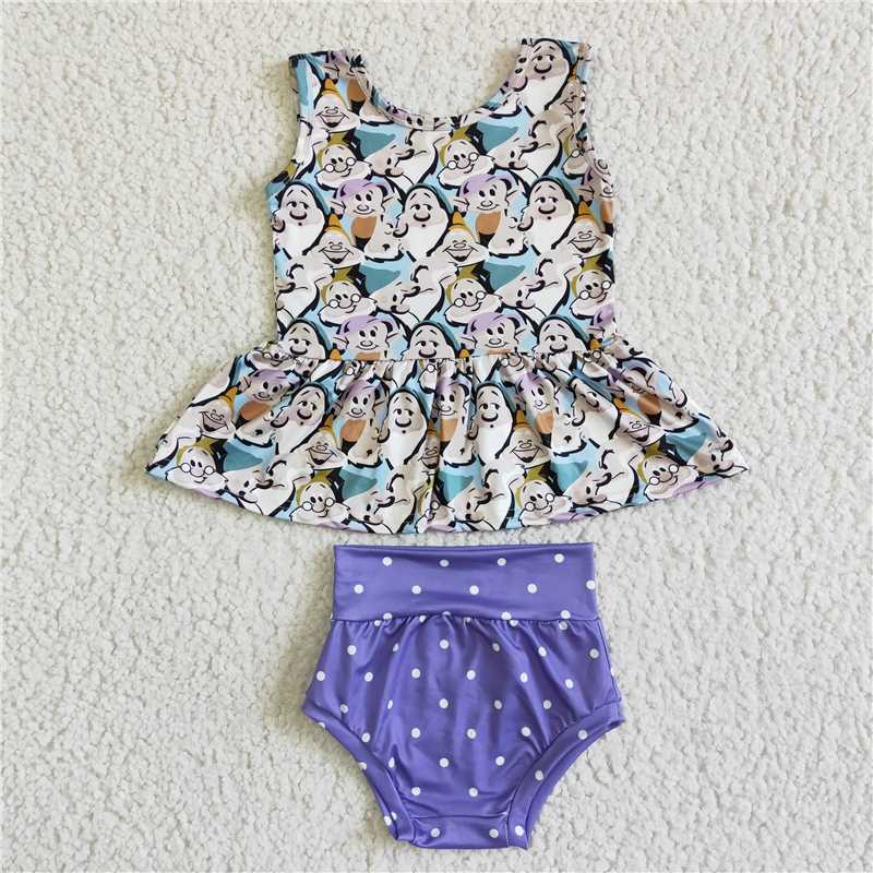 SALES  NEW  Baby girls cartoon dots bummie summer sets