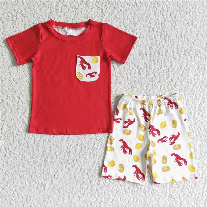 BSSO0006 Baby boys pocket tee shirt shorts sets