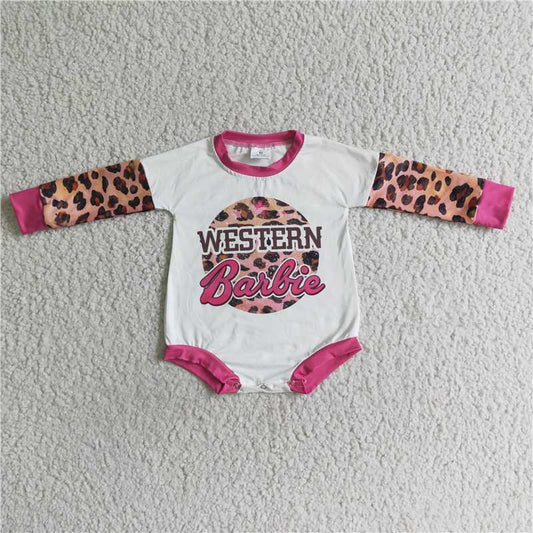 SALES  NEW Baby girls western leopard long sleeve rompers