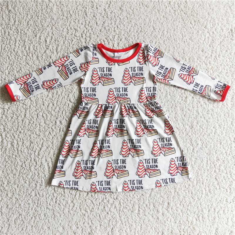 SALES  NEW Baby Girls Christmas Long Sleeve Dress Seasonal Children's Clothing for Girls Holiday Party Dresses