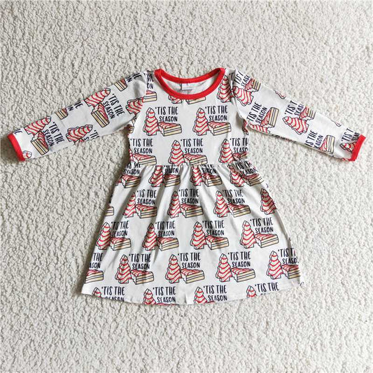 SALES  NEW Baby Girls Christmas Long Sleeve Dress Seasonal Children's Clothing for Girls Holiday Party Dresses