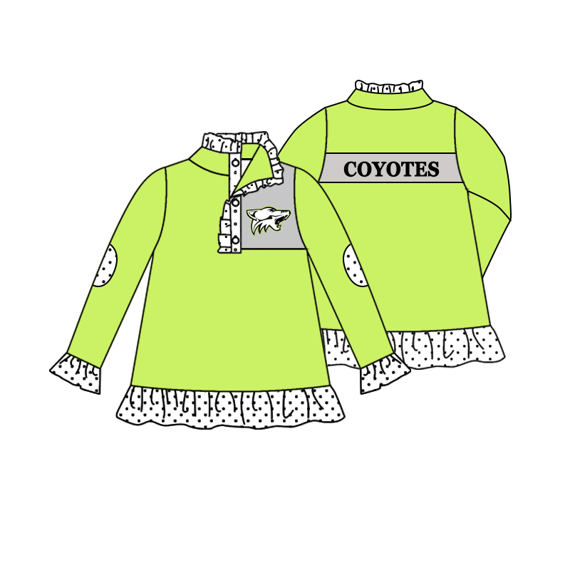 custom moq 5 mix size MSD070802 Baby Girls Casual  Long Sleeve Zip Up Pullover Jackets Team Tops