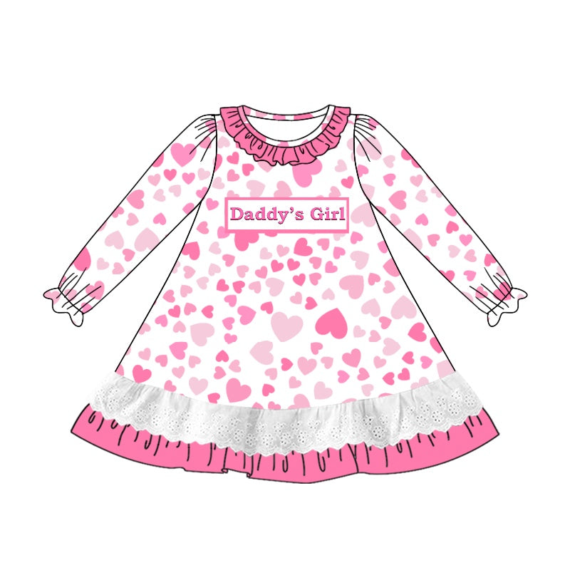 9.6 custom each style moq 5eta 4-6week Sibling Sister daddy girl pink baby girl dress and rompers match family design