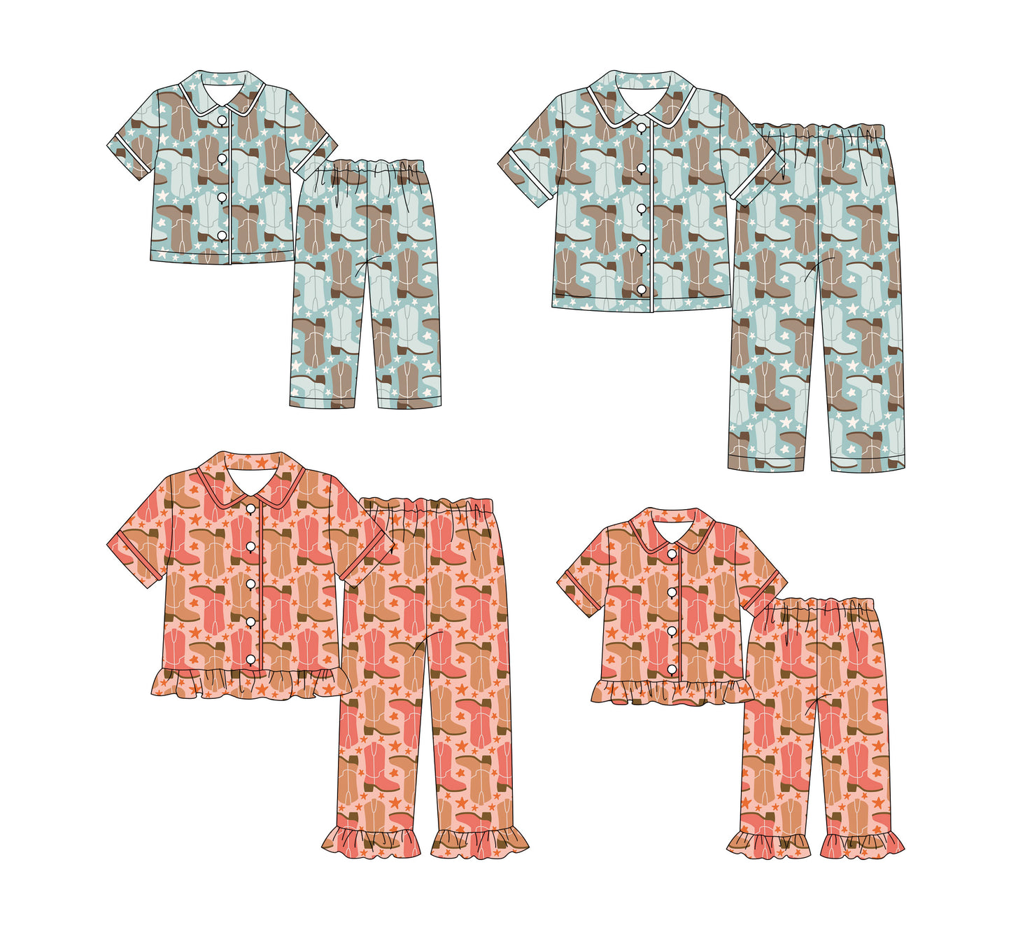 25.9.23 custom each style moq 8 eta 6-8week Sibling Sister baby short sleeve pants sets 2 and adult set 2 match design