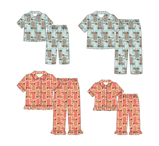 25.9.23 custom each style moq 8 eta 6-8week Sibling Sister baby short sleeve pants sets 2 and adult set 2 match design