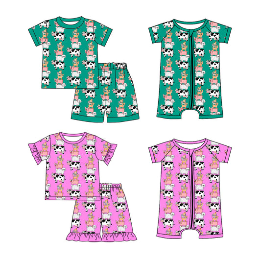 3.25 Custom moq 5 mix size Sibling Baby Boy Girl  Short-Sleeved Outfit Set Short Sleeve Romper