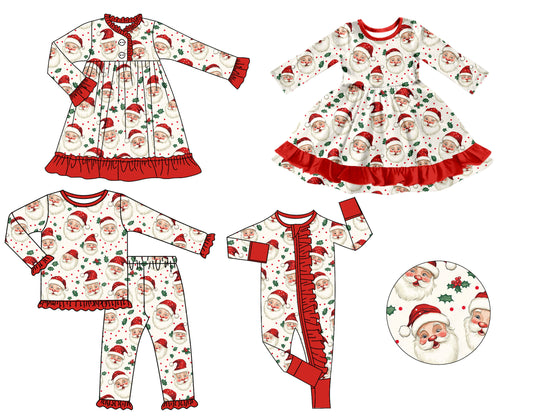25.9.8 custom each style moq 5 eta 4-6week Sibling Sisters Christmas baby girl long sleeve pants sets and romper and dress 1 and dress 2 match family design